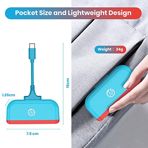 NEWDERY Switch Dock for TV, Type C to 4K HDMI Hub Adapter, Portable Travel PD Charging Dock for Nintendo Switch OLED/Steam Deck/Samsung DeX - Thumbnail 6
