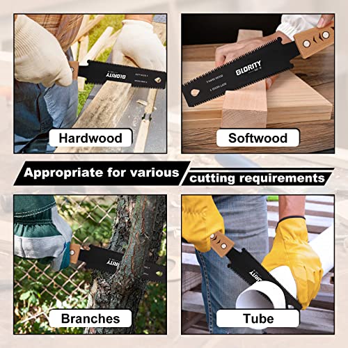 GLORITY 6 Inch Portable Hand Saw Japanese Pull Saw, Flush Cut, Three-Sided Cutting Edges, SK-5 Steel Double-Sided Sharp Blade 11/17TPI, Wood Cutting, Gifts for Men, Carpenters,DIY-DJS30 7 GLORITY 6 Inch Portable Hand Saw Japanese Pull Saw, Flush Cut, Three-Sided Cutting Edges, SK-5 Steel Double-Sided Sharp Blade 11/17TPI, Wood Cutting, Gifts for Men, Carpenters,DIY-DJS30 - Image 7