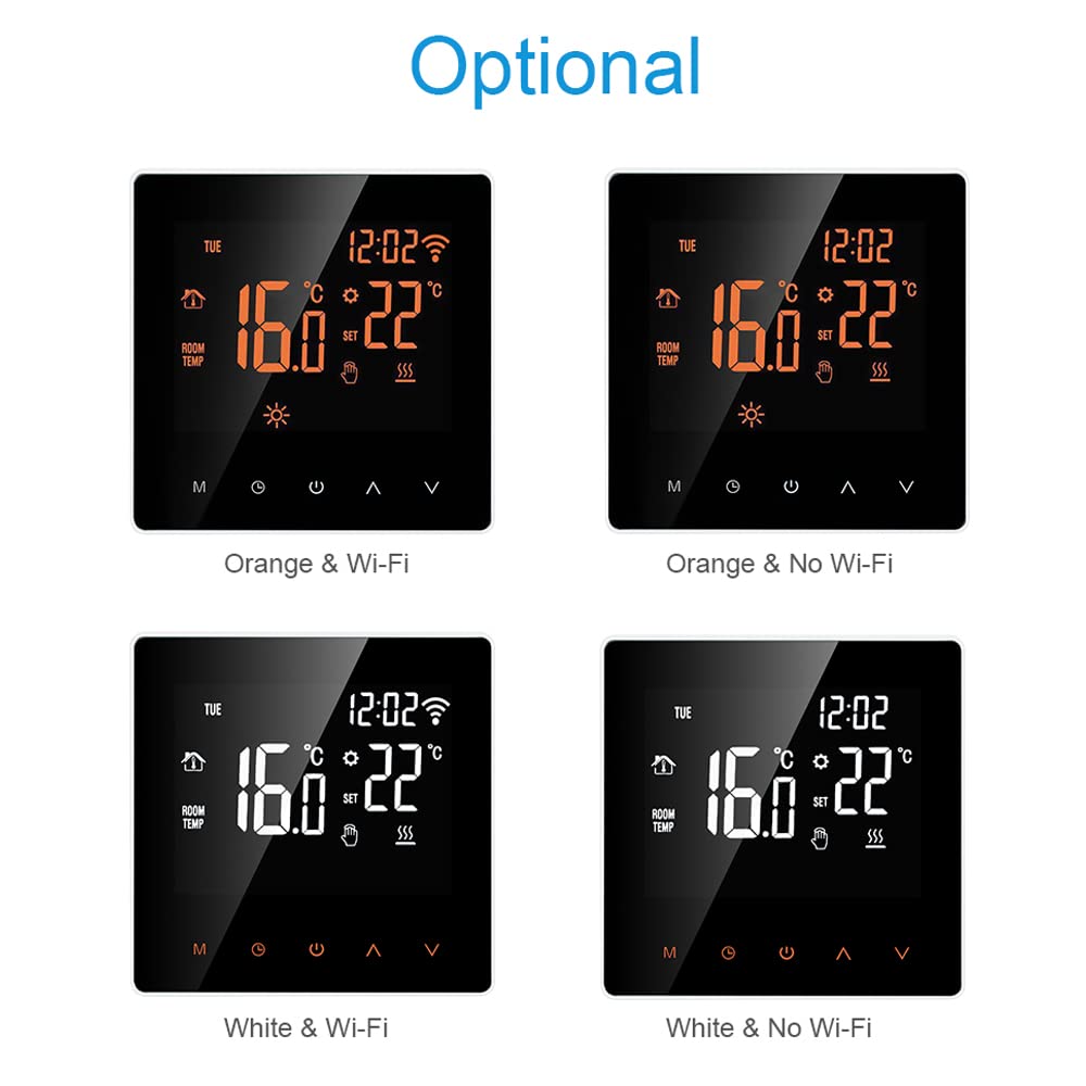 Kavolet Thermostat Intelligent 16 A, Contrôleur de température numérique, Thermostat de Chauffage électrique, écran Tactile LCD, Programmable hebdomadaire, pour Maison école Bureau hôtel