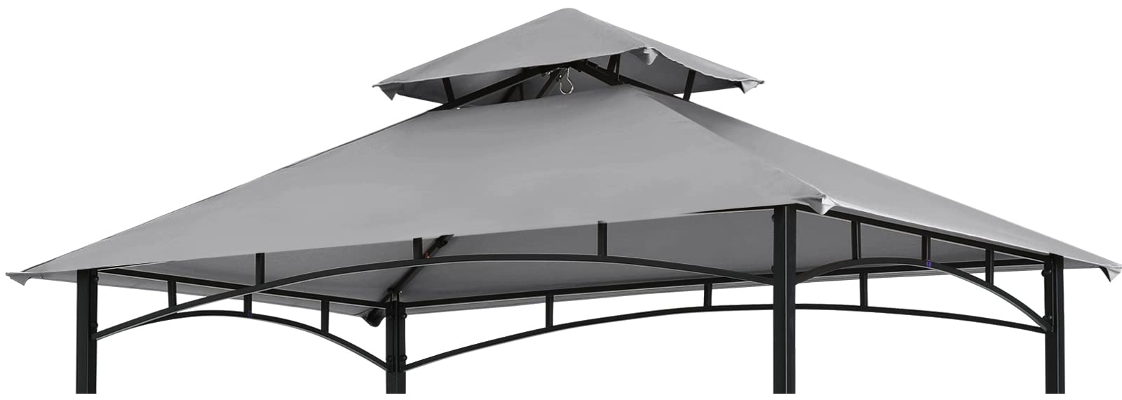 COOSHADE Grill Gazebo Replacement Canopy Roof Outdoor Double Tiered Barbecue Gazebo Top Cover Fit for Model L-GG001PST-F (Grey) (It’s just the tablecloth) 