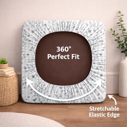 Image of STITCHNEST 'Contour Fit Series' Stretchable Printed Wooden Sofa Cover (Pack of 10) - Elastic Wooden Chair Cover | Wooden Sofa Seat Cover | Size - 20-21 x 20-21 x 3-5 in