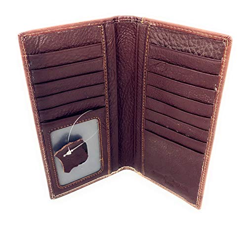 Premium Genuine Western Mens Embossed Basketweave Cowboy Long Wallet in Multi Emblem (Eagle)2