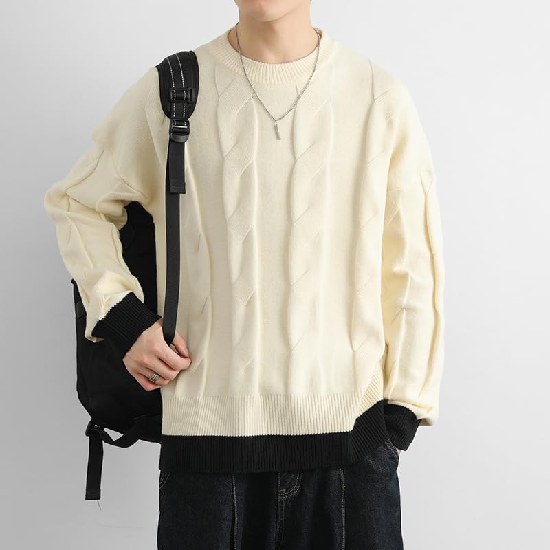 Men's Sweater Round Neck Knit Pullover Couple Base Layer Casual Long Sleeve Top for Men3