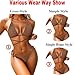HISAGUHE Women Sexy Various Wear Way Bikini Set Two Piece Swimsuit Fashion Metal Ring Bathing Suit Swimwear(Khaki,S)