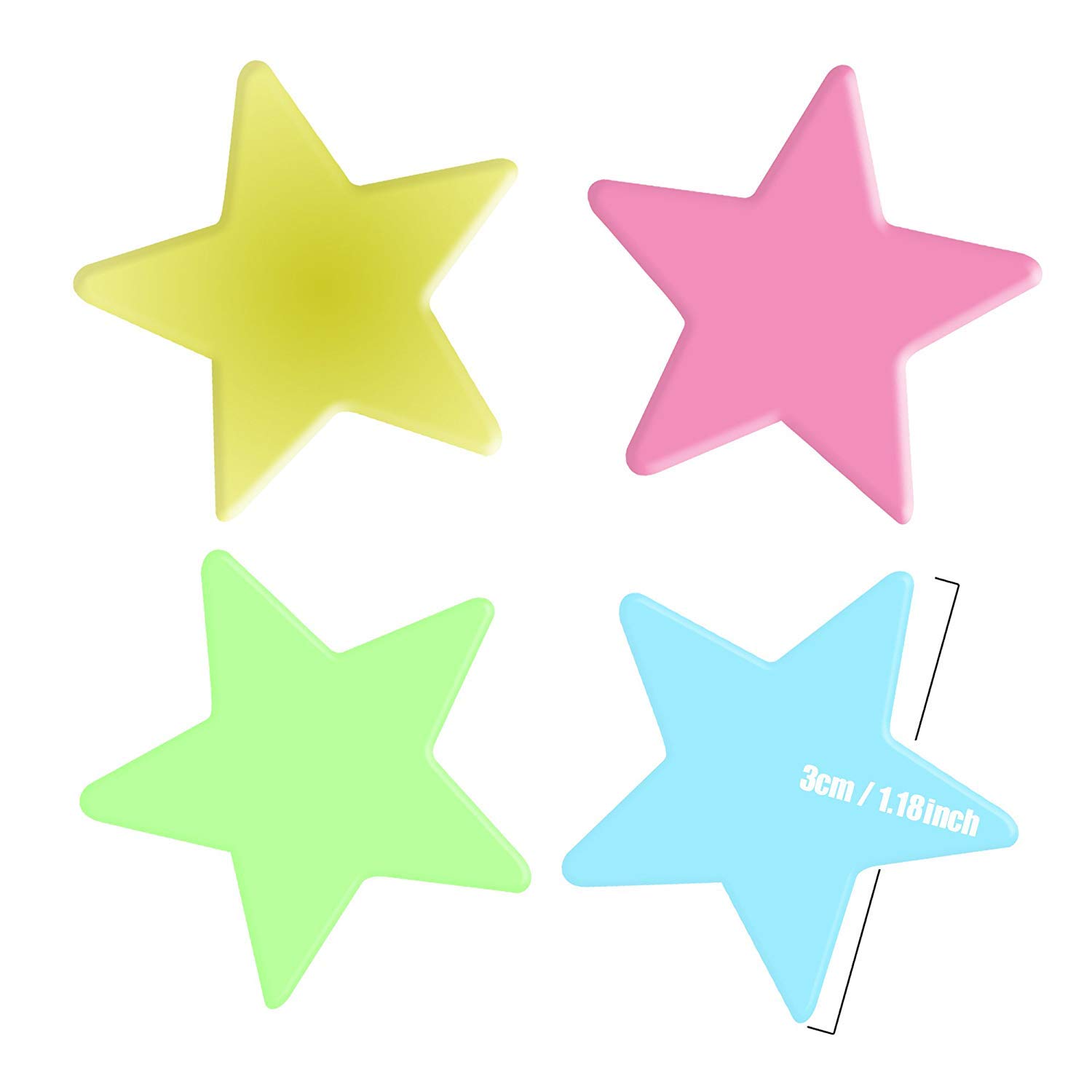 Ymai Pack of 200 bright 3D star stickers in multi- colours for the wall ceiling in bedroom or children's room - Image 4