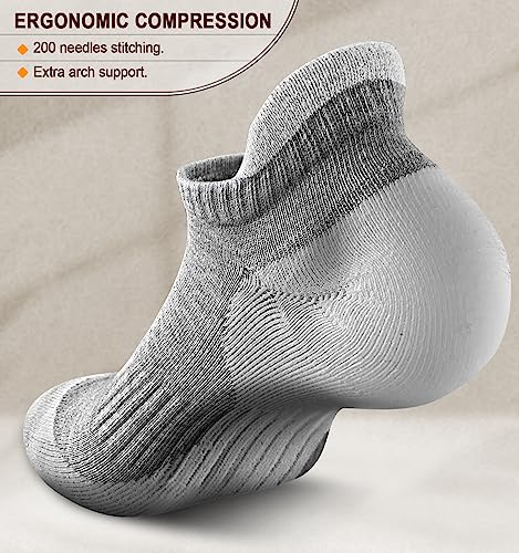 Image of BULLIANT Men Running Ankle Socks 6Pack-Cushioned Support-Low Cut No Show