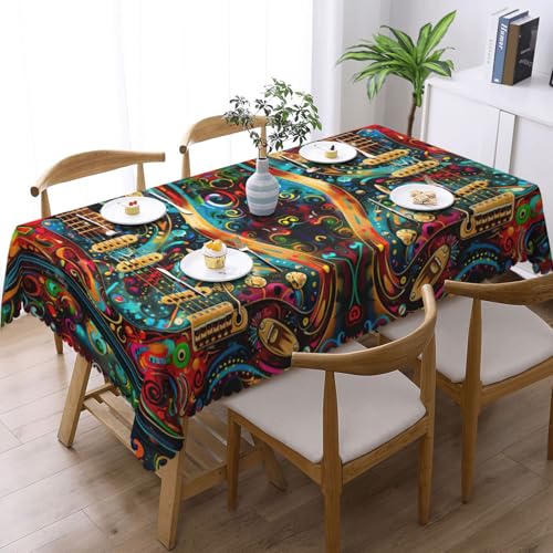 Nappe rectangulaire décorative guitare artistique finitions soignées pour réception - 3