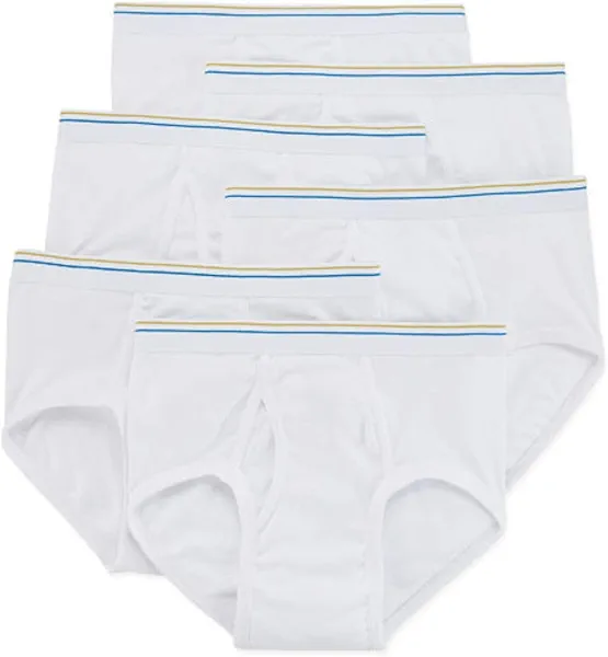 Stafford 6 Pair Blended Cotton Full-Cut Briefs (Medium) White