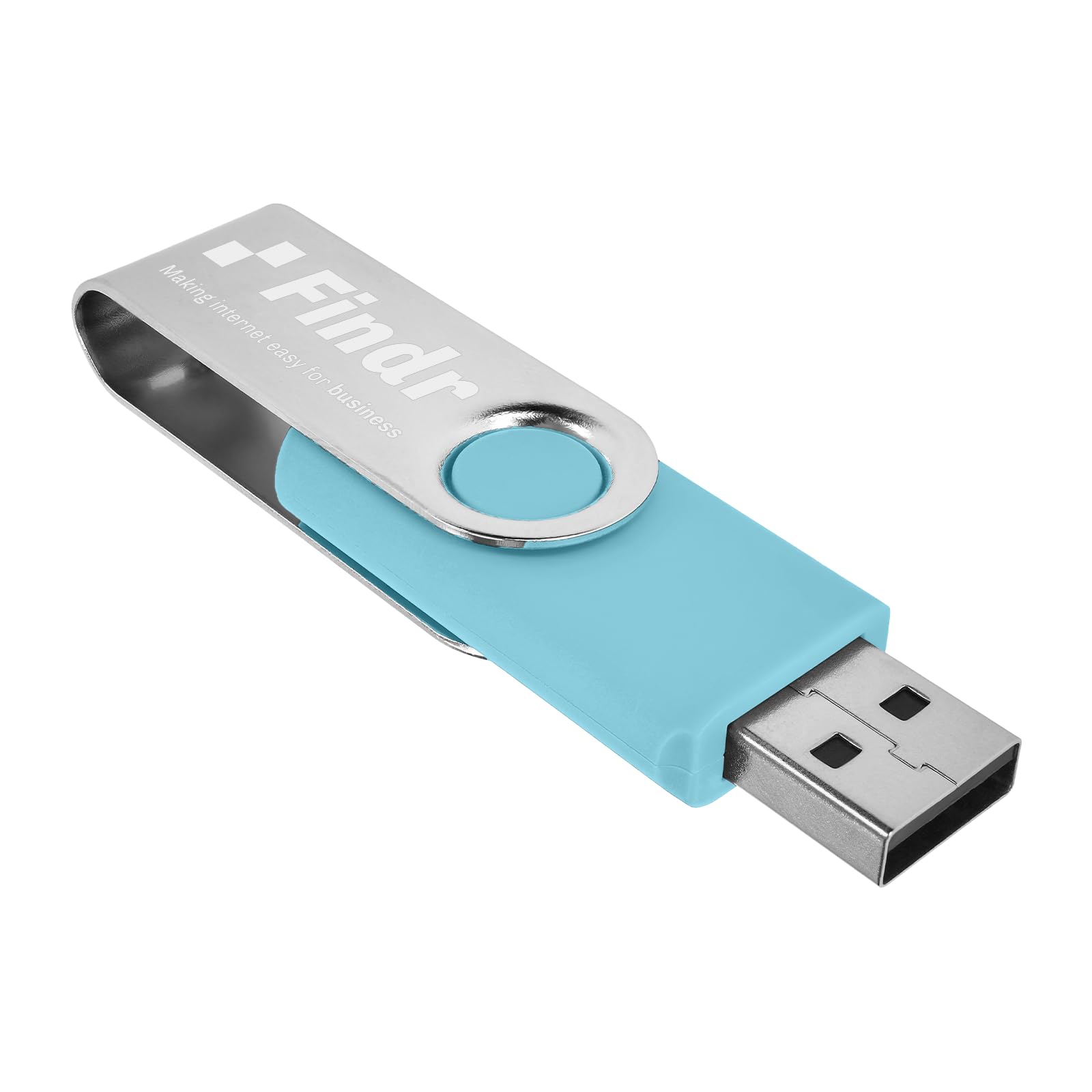 Zestaw 50 niestandardowych pendrive'ów USB 32 GB USB 2.0, spersonalizowane pendrive z logo do biznesu, wydarzeń, drukowania tekstu lub obrazu, niestandardowe karty pamięci JBOS - jasnoniebieskie