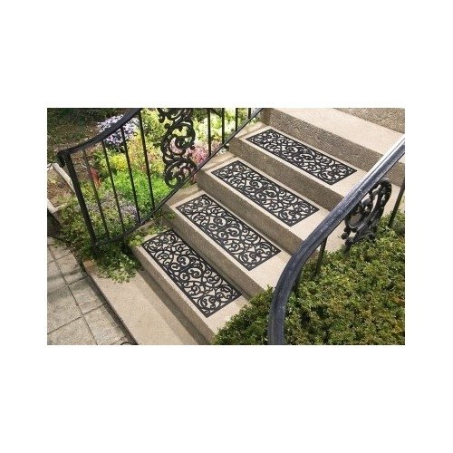 Crafted Butterfly Rubber Patterned Stair Set Non Slip/skid Treads Outdoor Mat