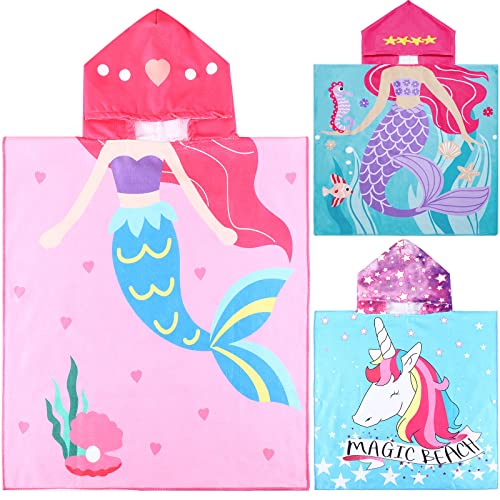 3 Pack Kids Hooded Towel Baby Beach Bath Towel For Girls Boys Thicker Toddler Swim Towels Ponchos With Hood Cotton Pool Bath Towels Poncho, 47 X 24 Inch #TOP1