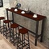 Modern Wooden Bar Table, Rectangle Console Sofa Counter Height Dining Table Long Breakfast Kitchen Coffee Balcony Railing Only39.4 L x 15.7 W 39.4 H, Brown
