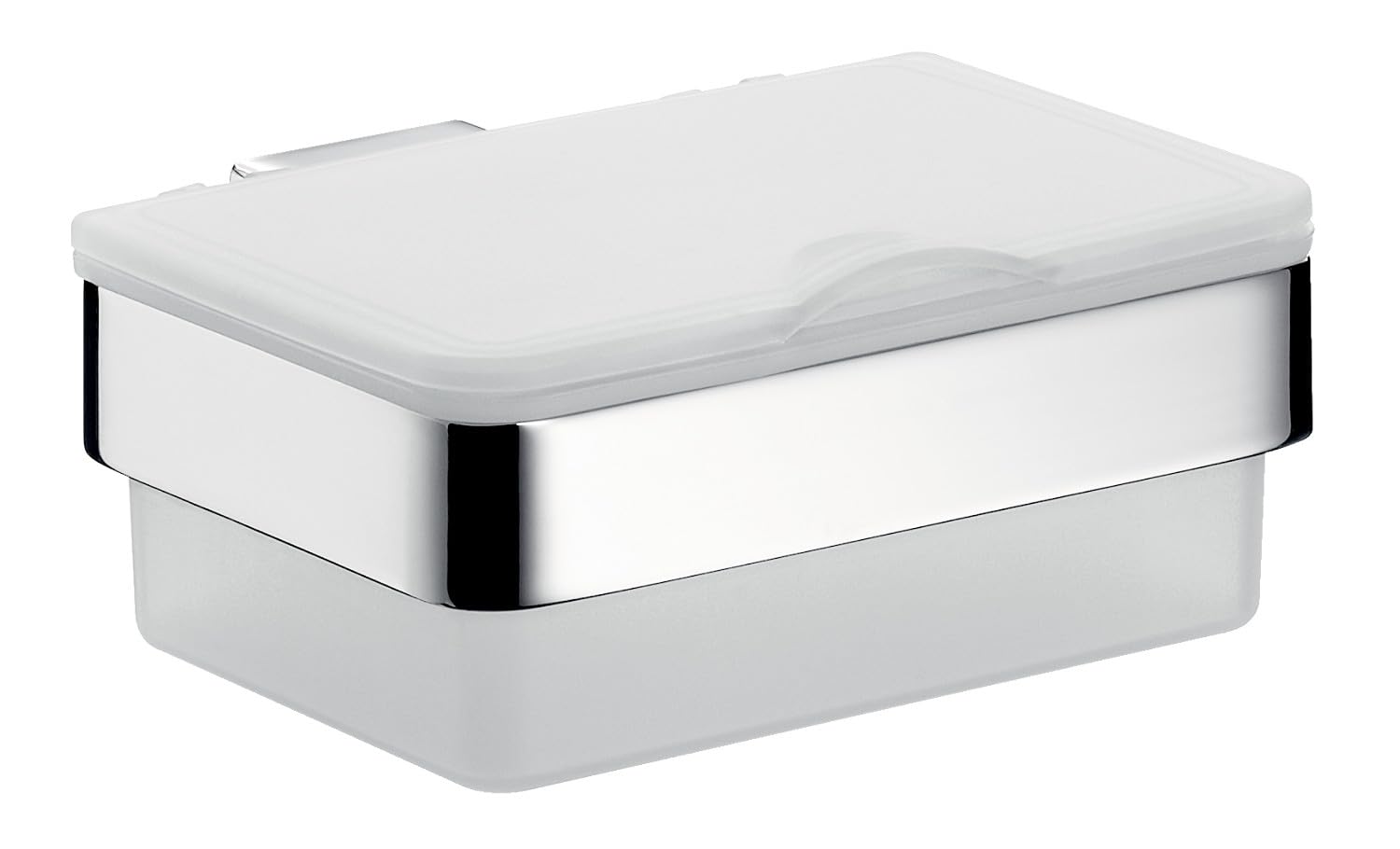 EMCO LOFT Feuchttücherbox Kunststoff, Breite, Feuchtpapierspender für Toiletten Chrom