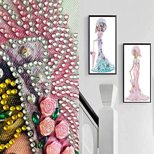 VAVCASE 2 Pack Diamond Painting Ladies, Special Shaped Diamond Painting, Diamond Art Kits Dress Lady Diamond Embroidery Paintings(30X60CM)