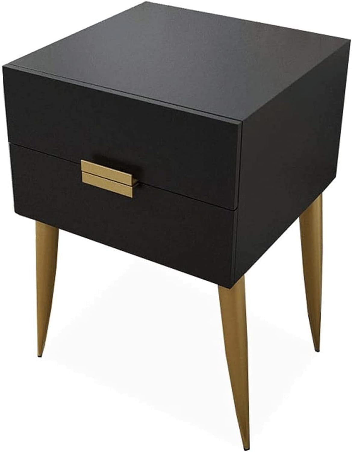 Table de chevet noire à tiroirs : grand rangement discret pour chambre moderne