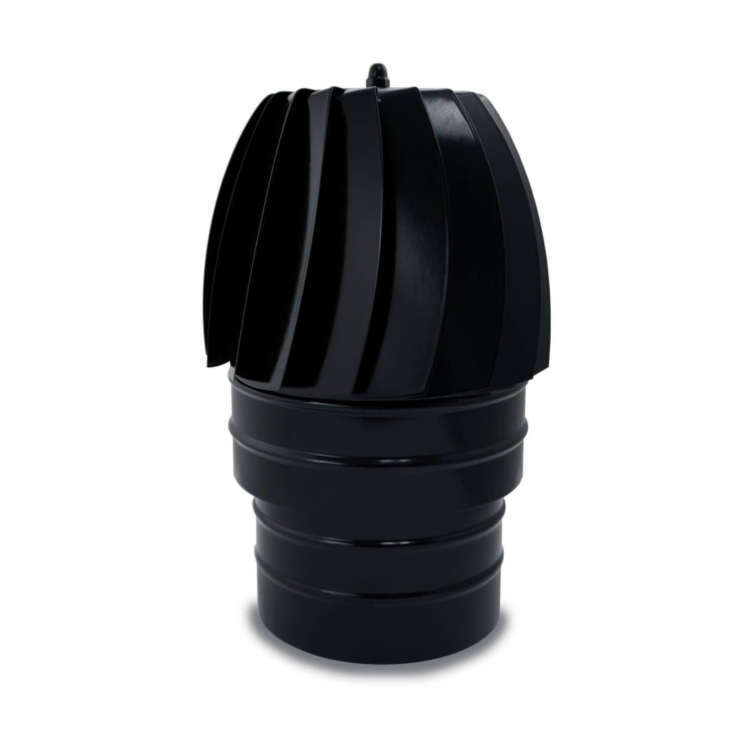 Sombrerete Aspirador Giratorio para chimeneas en Acero pintado en Negro - Serie lisa - 100 mm