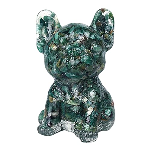 Sculpture bouledogue français assis bleu décoration d'intérieur design salon