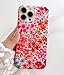 Qokey for iPhone 14 Pro Max Case 6.7 inch,Flower Design for Women Cute Shell Pattern Sparkle Crystal Clear Soft Fit Lightweight TPU Anti-Scratch Phone Cover,Pink Floral