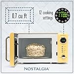 Nostalgia NRMO7YW6A Retro Compact Countertop Microwave Oven, 0.7 Cu. Ft. 700-Watts with LED Digital Display, Child Lock, Easy Clean Interior, Yellow - Image 2