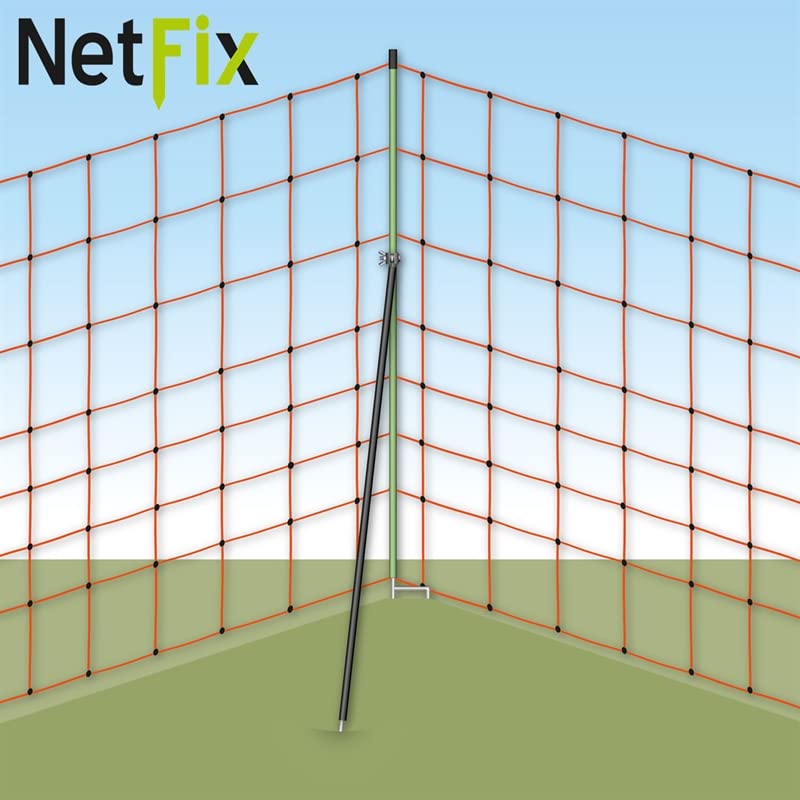 VOSS.farming 5X Netfix - étai pour la Consolidation - 112cm de Hauteur + 15cm Pointes au Sol, pour clôtures/Filets électriques jusqu'à la Hauteur de 112cm Environ