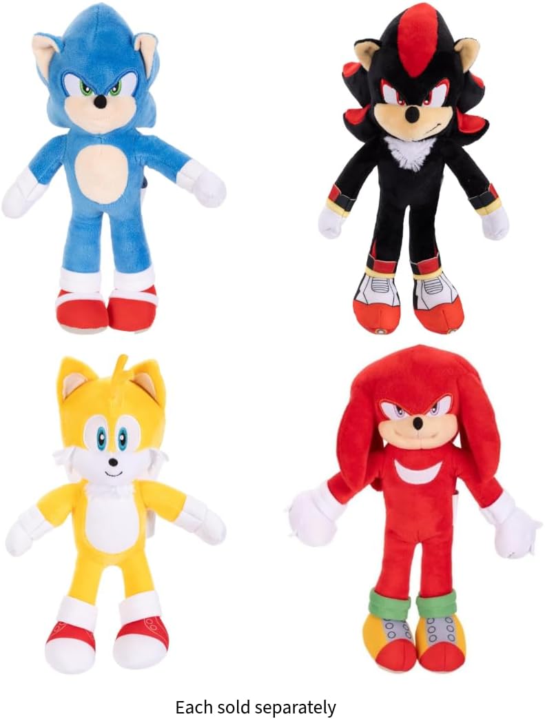 Sonic The Hedgehog 3 Movie Shadow Plush 9-Inch Stuffed Toy Figure - Officially Licensed Sonic 3 Movie