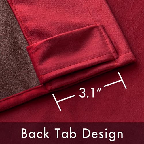 Image of MIULEE Velvet Curtains 52x84 inches 2 Panels Red Blackout Curtains | Luxury, Christmas Decor, Bedroom Living Room, Thermal Insulated, Super Soft Window Drapes, Rod Pocket & Back Tab