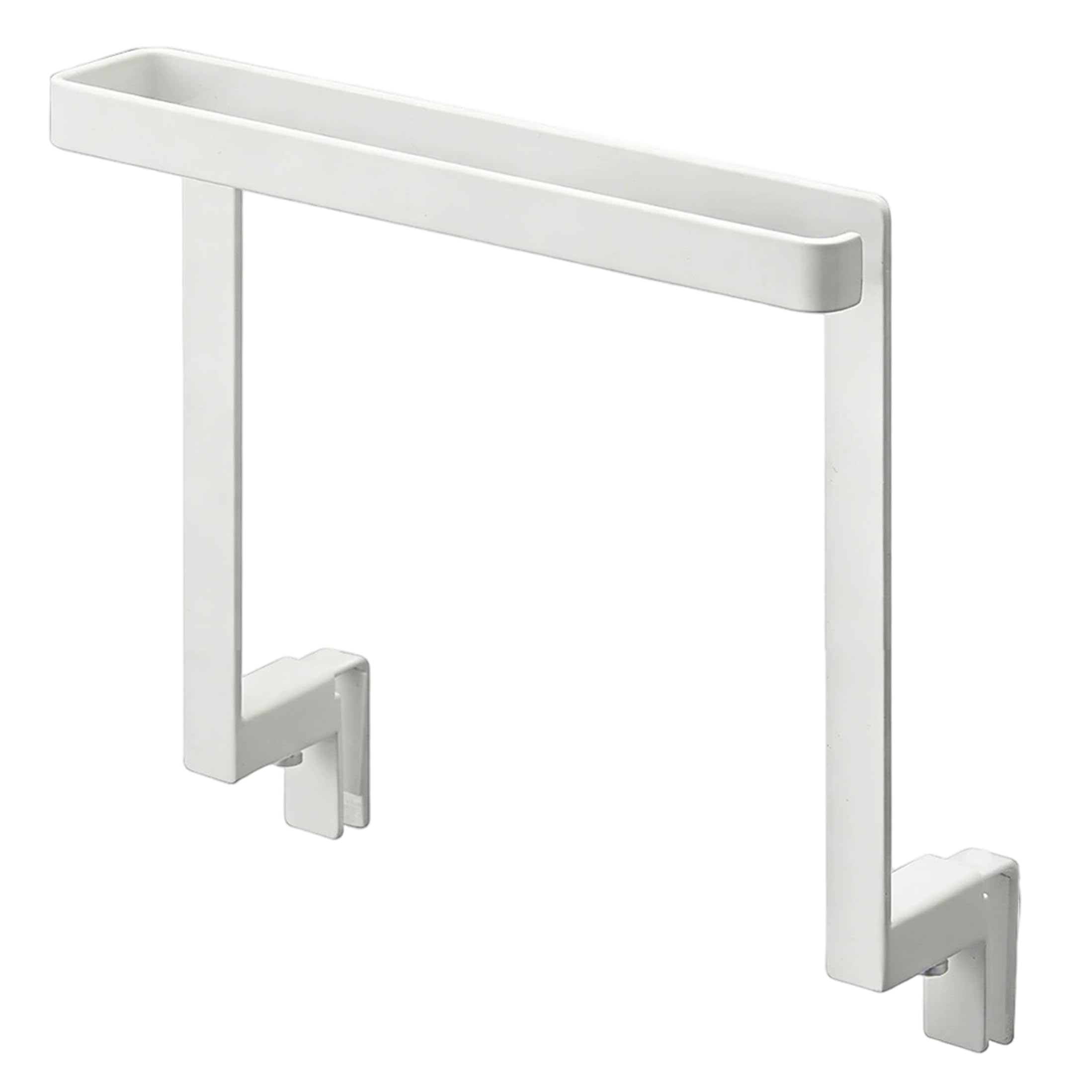 Neptuiby Storage Under The Sink, Kitchen Towel Rack, No-drill Adjustable Cabinet Door Hanger with Dual Hooks for Under Sink Storage, White.
