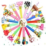 Tröten Kindergeburtstag, 20 Stück Party Mehrfarbig Funny Gebläse, Krachmacher Tröten Spielzeug, Musikalische Jubel Spielzeug, für Geburtstagsfeier, Kinder Party, Bankett