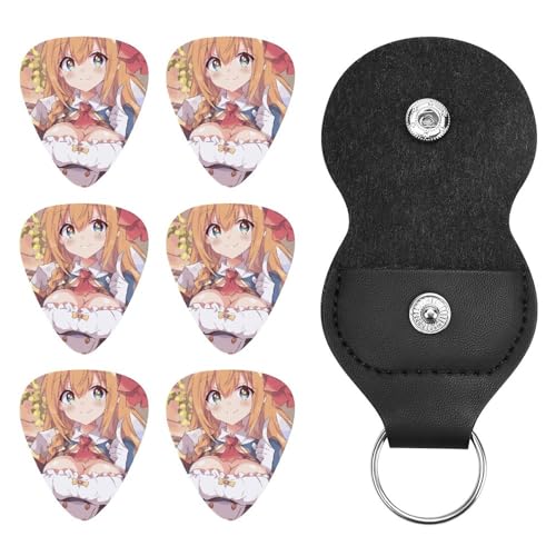 ギター ピック 6枚入 ペコリーヌ プリコネ ギターピック 0.71mm 初心者・ベテラン向け ギター用 弦楽器ピック 指楽器ピック ティアドロップ ギター・エレキギター・ウクレレ・ベース・バンジョー用 心地よい 軽量 耐久性 滑り止め 環境に配慮した フ