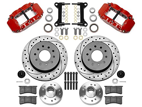 Wilwood 140-12271-dr Superlite 6r Front 13 Big Brake Kit Drilled Rotors Red C...