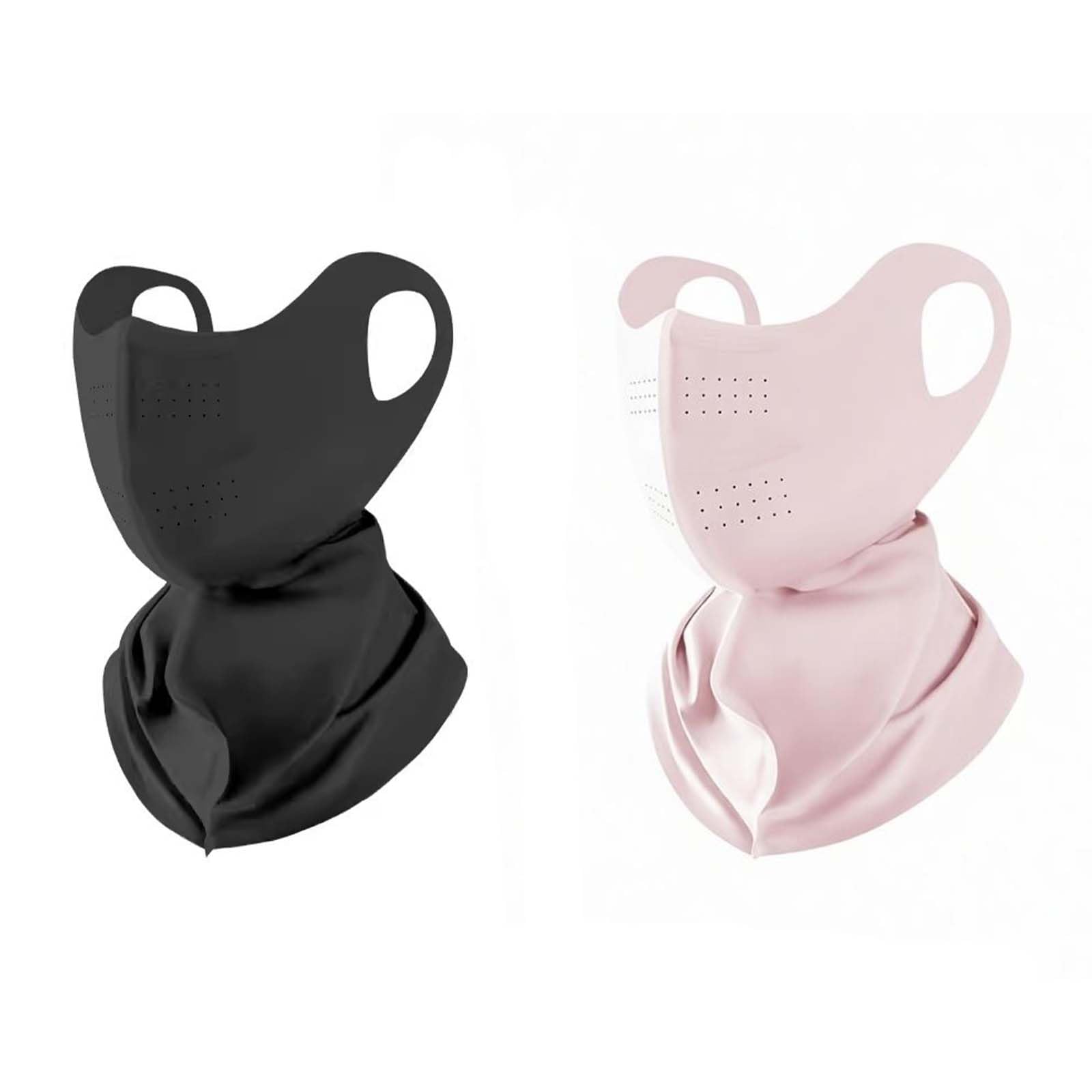 Full Face Mask for Women, Face Cover for Bike Riding, Protective Face Mask for Outdoor Activities, Summer Sun Protection, Black Pink and Nlue light blue Pack of 3-picture-34