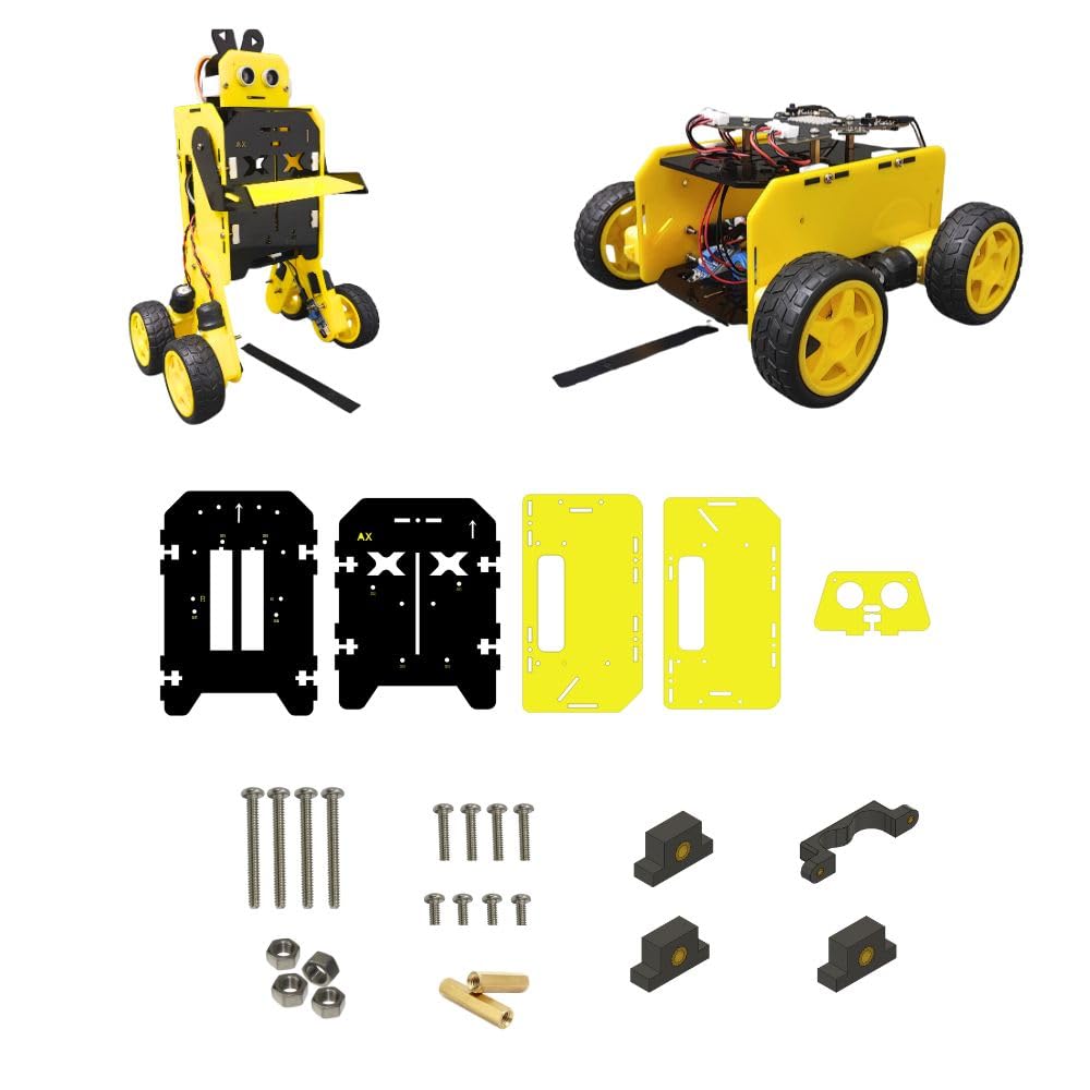 10-in-1 Modular Robot Chassis - STEM DIY Kit for Kids, Toys for Boys 7-14 Years, Gift for Girls Age 8-10 Years, High-Quality Laser-Cut Frame, Perfect Base for Robotics Projects