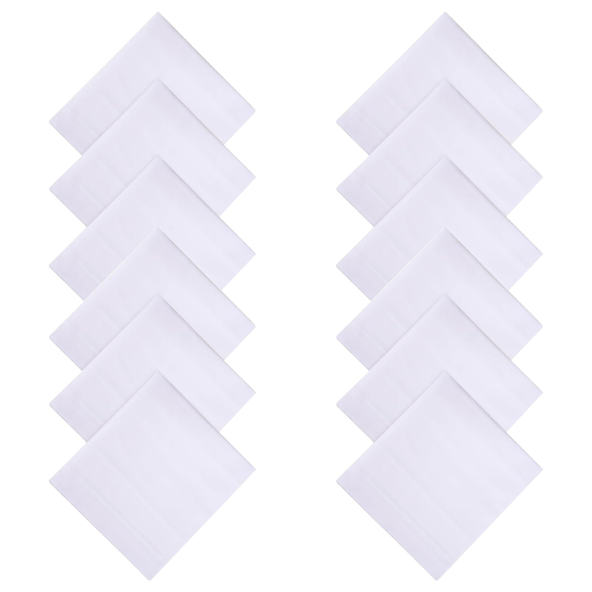 Kuber Industries (Set of 12) Handkerchief | Premium Cotton Men's Handkerchief | Hanky Set for Men | Hand Rumal for Boys | Plain | 4100 | White-image-14