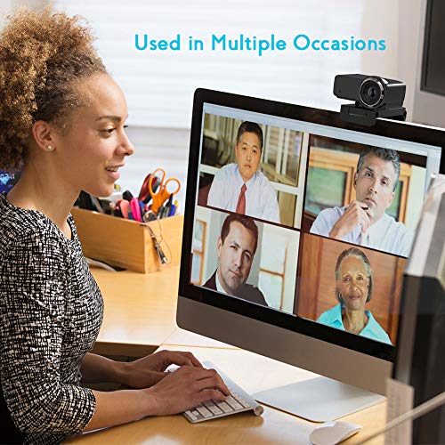Webcam 1080P FHD con NOVATEK Chip Noise-Reducing Microfono, PC Portatile Laptop Desktop USB Videocamera, Streaming Camera per Videochiamate Conferenza
