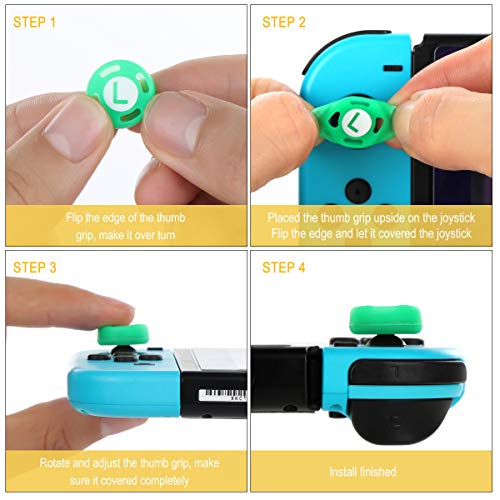 TDTOK Tampa para polegar com 4 peças, boné Joystick para Nintendo Switch & Lite e capa de silicone m