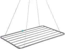 Varal De Teto De AlumíNio Ou AçO 1,20m x 56cm Incluindo Kit De Montagem(120CM ALUMINIO)