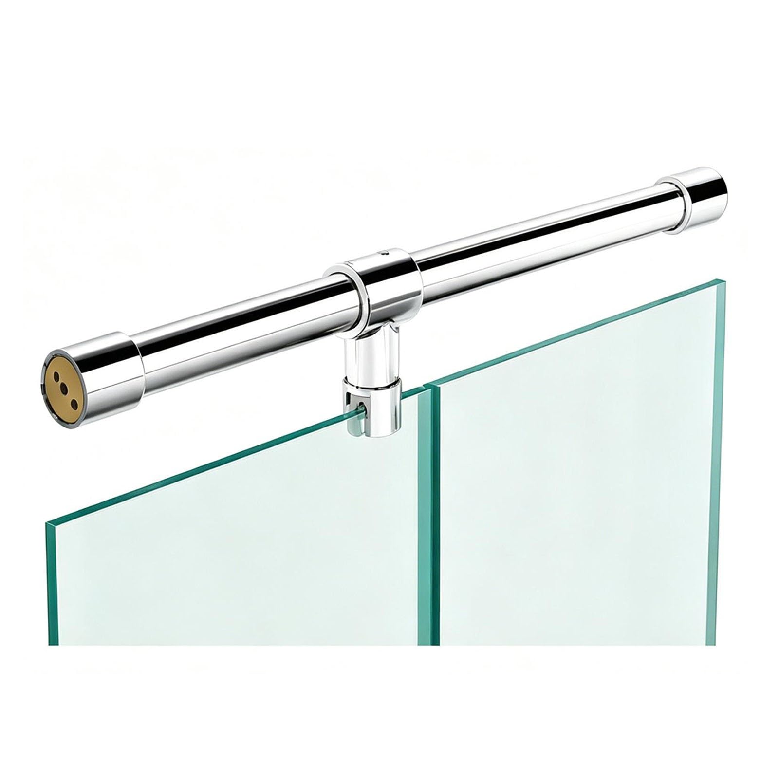 Wahhwf Silver Stainless Steel Wall-To-Glass Support Bar, 23.6-78.7In Long Fixed Rod For Frameless Shower Door Panel, Brackets For 1/3"(8Mm) To 1/2"(12Mm) Thick Glass(,74.8In/190Cm)