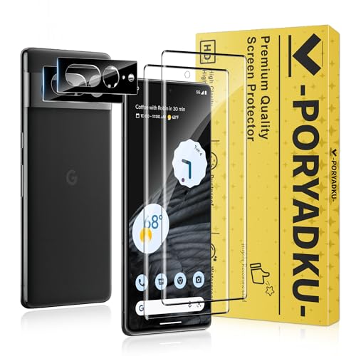 2+2 Stück Für Google Pixel 7 Pro 5G Panzer Schutz Glas Folie 2 Stück Schutzfolie Glas+ Kamera Schutzfolie 2 Stück Fingerabdruck-ID Unterstützen 9H Härte HD Clear Displayschutz Schutzfolie Glas