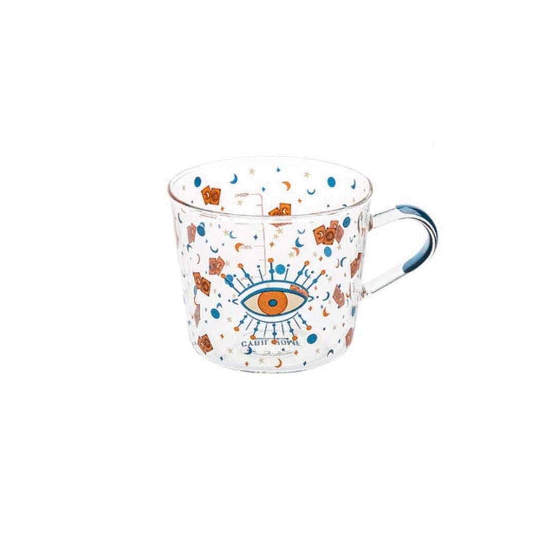 liquanMDZF SWEETHOME 500ml Creative Scale Glass Mug Breakfast Mlik Coffe Cup Household Couple Water Cup Sun Eye Pattern Drinkware