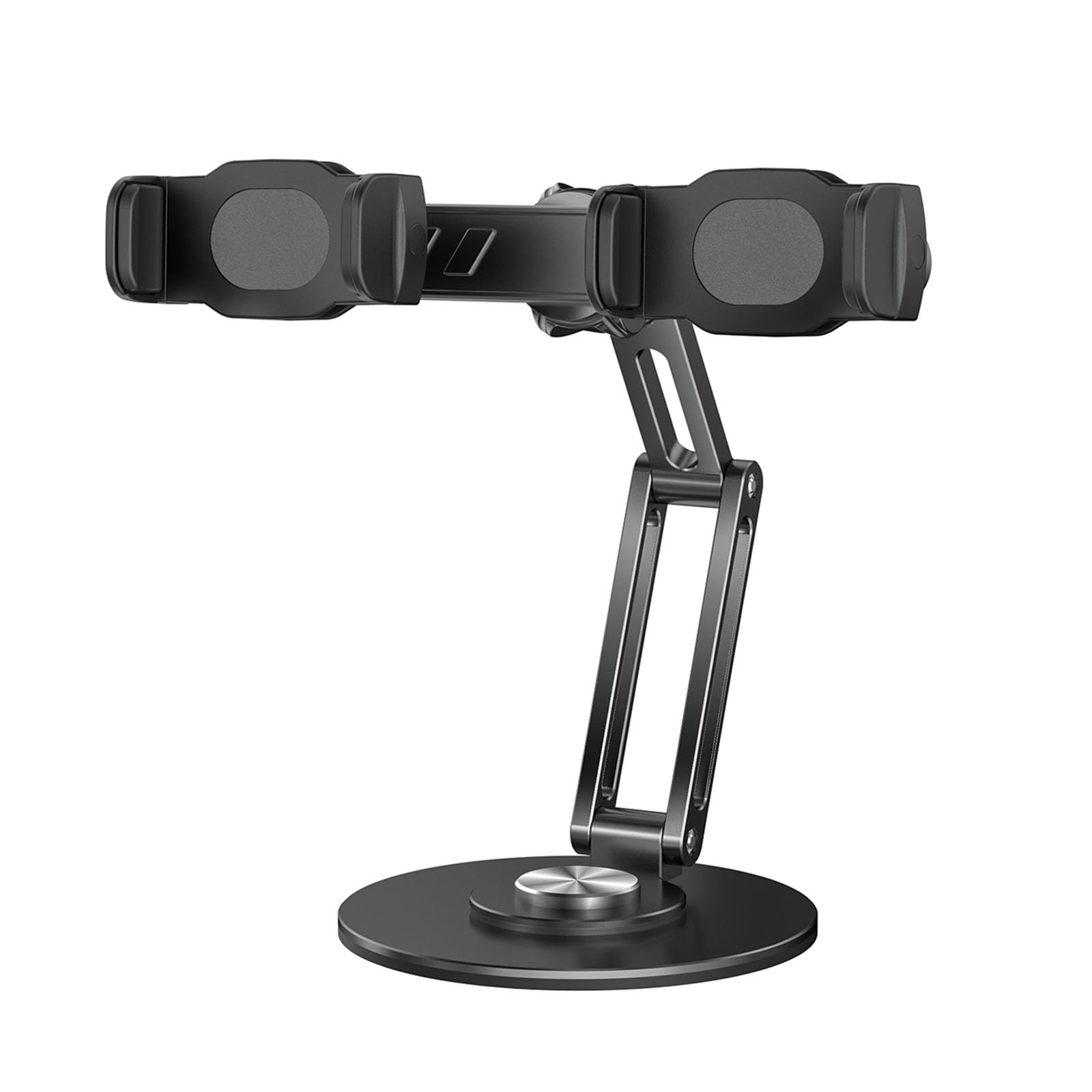 Supporto per telefono in alluminio Supporto da tavolo girevole Base regolabile in altezza Design per streaming Gaming Videochiamate Supporto per telefono regolabile per scrivania