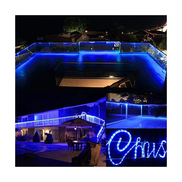 Junwen outdoor led rope lights outside indoor electric waterproof flexible led lights 110v 8a ul listed power plug for buildings walkways patios gardens fences porches - image 7