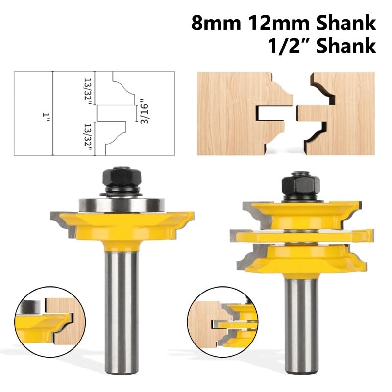 Odzyskiwalny koralik szklany zestaw części do drzwi 8MM 12MM 12.7MM trzpień ze stopu węglika frez do frezów do drewna czołowego frez trzpieniowy(12.7x54)