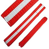 Ace Martial Arts Supply White Stripe Color Belts (Red, 3)