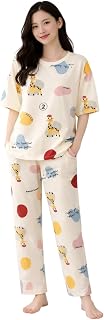 NoseQueen Women's Cotton Night Dress Top & Pajama Set | Summer Nightwear | Soft Breathable Sleepwear Korean Everyday Night... Price In India