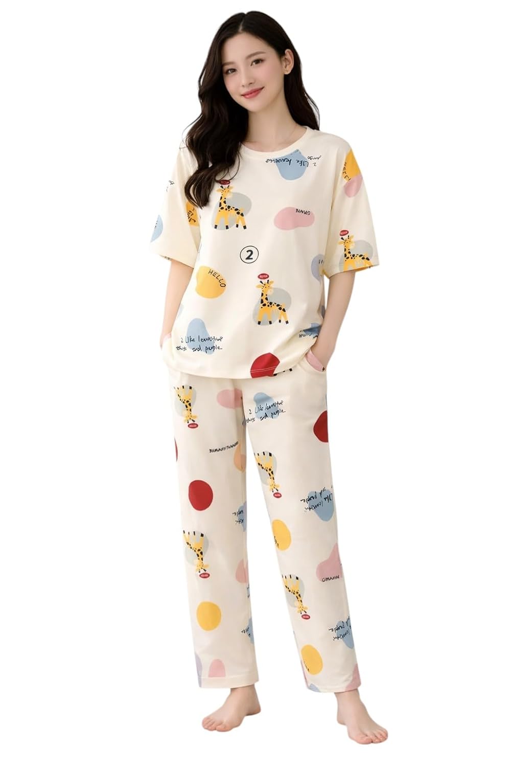 NoseQueen Women's Cotton Night Dress Top & Pajama Set | Summer Nightwear | Soft Breathable Sleepwear Korean Everyday Night... - Review, Price and Buying Guide
