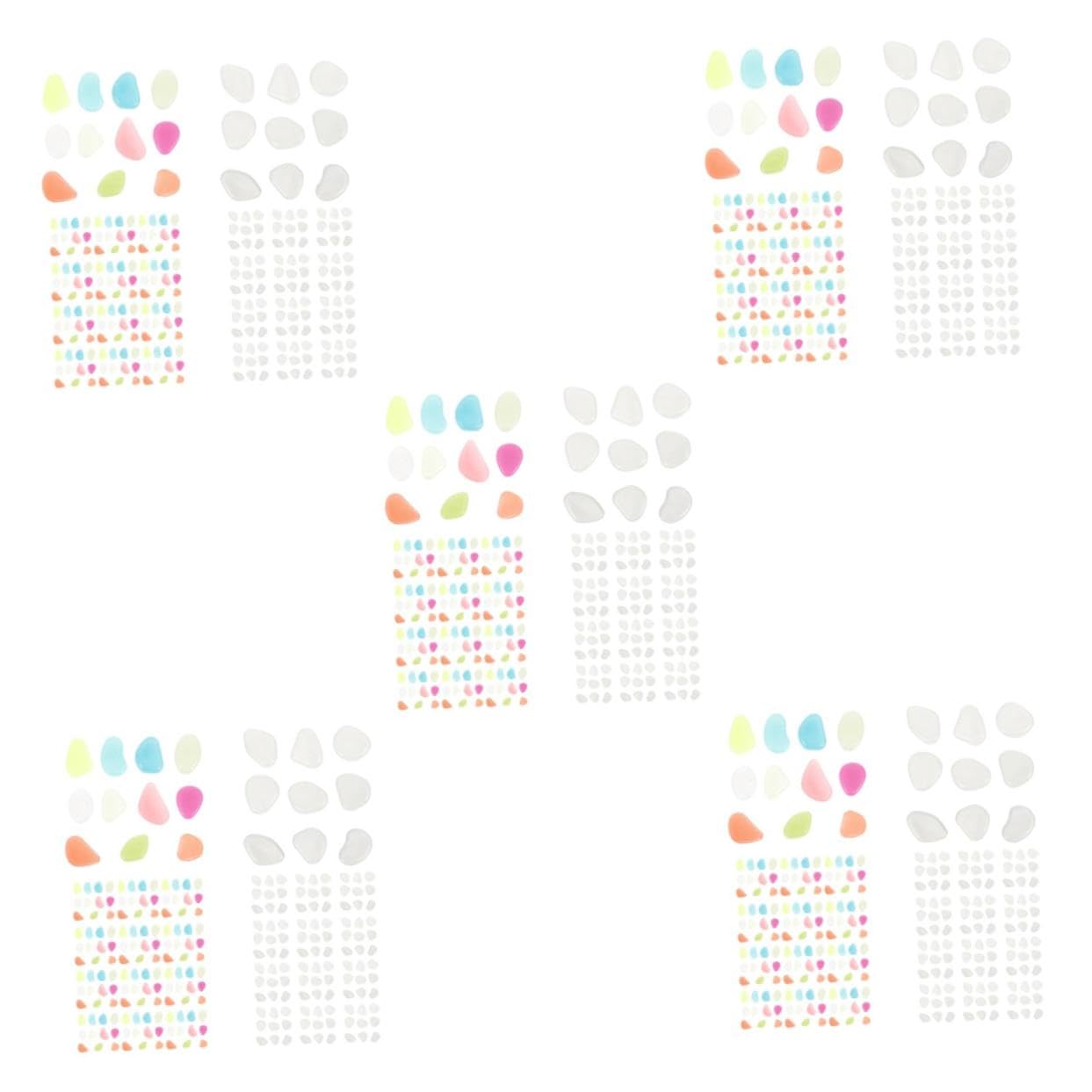 Mikikit 5sets Large Fish Tank Decorations Glow in The Dark Aquarium Rocks Plant Pebbles for Freshwater Saltwater Decorative Stones for Planters 200pcs*5