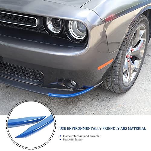 Image of JeCar Front Shovel Cover Kit - Decoration Spoiler Bumper Lip Body Shovels Exterior Decals Sticker Accessories for 2015-2020 Dodge Challenger SXT, Blue