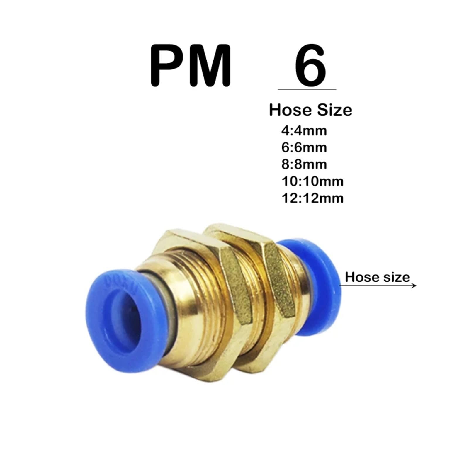 Złączki pneumatyczne szybkozłącze węża złącza rurowe plastikowe PE/PU/PY/PM/PV/PP wąż 4 mm 6 mm 8 mm 10 szt. (10 szt. dużo), użyj węża 6 mm)