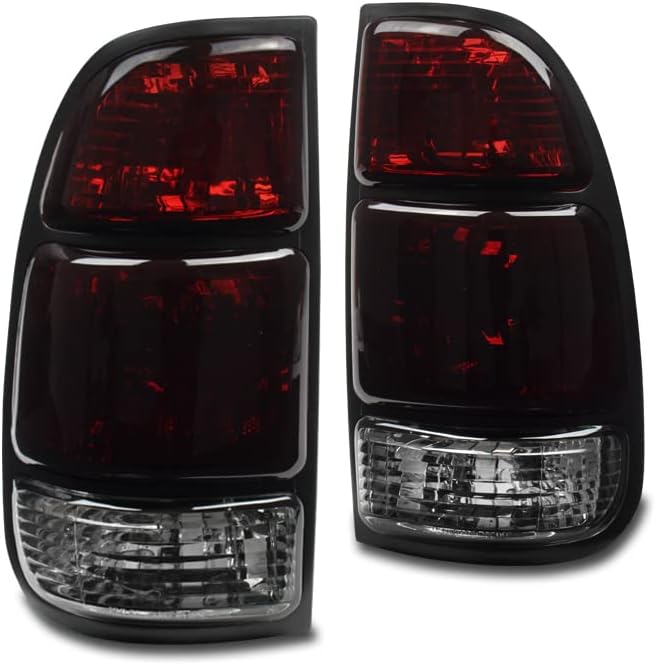 Tail Brake Lights Rear Lamps Red/Smoke Lens Compatible with 2000-2004 Toyota Tundra Pickup