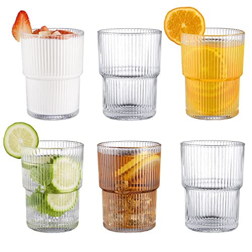 BJMEDYM Ribbed 14oz Ripple Glass Set